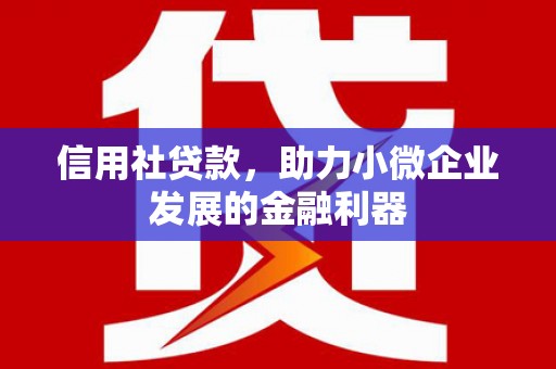 中江信用社贷款，助力小微企业发展的金融利器