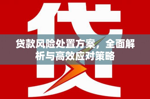 中江贷款风险处置方案，全面解析与高效应对策略