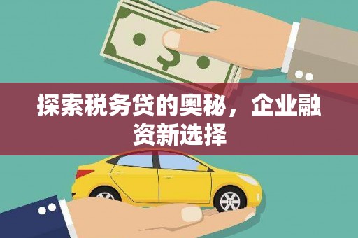 中江探索税务贷的奥秘，企业融资新选择