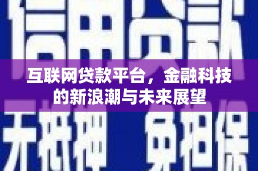 中江互联网贷款平台，金融科技的新浪潮与未来展望